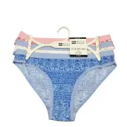Billabong Ladies Medium 3 Pack Cotton Tropic Undie Blue