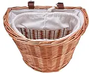 Front Handlebar Wicker Basket - Bicycles Wicker Woven Toto Basket | Wicker Handlebar Basket with Drawstring Liner Detachable for, Cruisers, Scooter Puchen