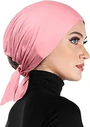 [Middle Eastern Mall] Women's Tie Bonnet Hat Cotton Head Scarf Beanie Drawstring Cap for Cancer Patients