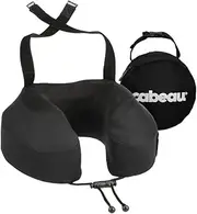 Cabeau Evolution S3 Travel Pillow - Straps to Airplane Seat - Ensures Your Head Won't Fall Forward - Relax with Plush Memory Foam - Quick-Dry Fabric Keeps You Cool and Dry Jet Black