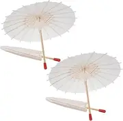 [GAROZATION] 4pcs Handmade Oil-paper Umbrellas Diy Drawing Umbrella Toys Boys and Girls Art Craft Set Props for Parties