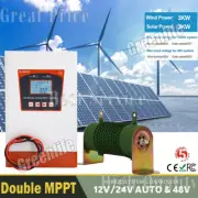 3000W 12V 24V 48V Dual Power MPPT Hybrid Wind Turbine Solar Charge Controller
