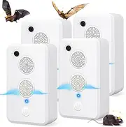 4 Pack Ultrasonic Bat Repeller,Bat Deterrent Devices Indoor Outdoor,Rechargeable Bird Repellent Bat Reject Repelling System,Electronic Pest Repeller Bat Repellent for Attic Porch Bat Removal Control