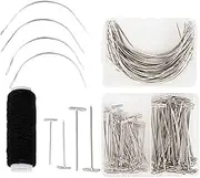TEHAUX 1Set Blocking Pin Daily Use Type Needles for DIY Wig and Bead Projects Wear Resistant Easy to Operate Convenient Storage Box Included