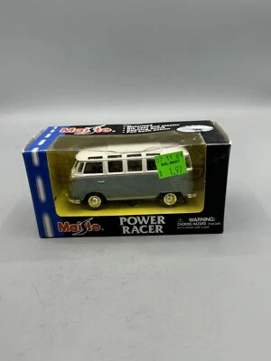 Maisto VW Volkswagen Bus Samba 1:40 Pull Back blue and white w/BOX DC521
