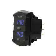 Dual Volt Meter - Panel Mount 48.5 x 24mm LED Blue B/Light Universal Fit