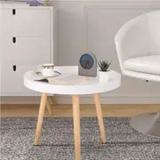 Bedside Tables Side Table Wood Bedroom Storage Nightstand Furniture Round Lamp