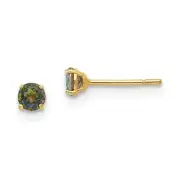 Madi K Kid's Earrings 14k Gold 3 mm Post Round Mystic Topaz Casted Stud