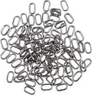 KICHOUSE 100Pcs Stainless Steel Oval Fishing Tackle Connecting Rings Durable Connectors for Fishing Lures High Strength Split Rings for Outdoor Fishing Supplies Practical