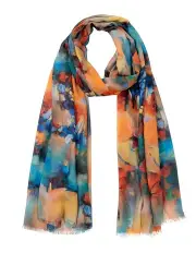 [Gregory Ladner] Orange Abstract Print Scarf