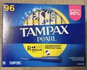 Tampax Pearl Regular Tampons, Unscented, 96 ct.