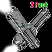 2 pack Super Bright 9990000LM LED Torch Tactical Flashlight Lantern Rechargeable