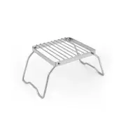 ITOPFOX Mini Folding Camping Stove Stainless Steel Outdoor BBQ Grilling Silver
