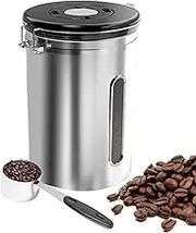 Coffee Canister | 1.8L Multifunctional Protein Powder Container with Scoop,Reusable Kitchen Supplies, Stainless Steel Coffee Accessories for Home, Studio