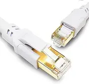 Yauhody CAT8 Ethernet Cable 2m, High Speed 40Gbps 2000MHz SFTP Internet Network LAN Wire Cables with Gold Plated RJ45 Connector for Router, Modem, PC, Switches, Hub, Laptop, Gaming, Xbox (2m/White)