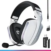 Oniverse Polaris Gaming-Headset, kabellos, kompatibel mit PS5, PS4, Switch, PC, Mobile, Leicht, LED, niedrige Latenz 2,4 GHz Oder Bluetooth, Akku 33 Stunden, virtueller Sound, 7.1 Sound,