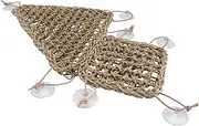ROMISBABA 1Set Reptiles Hammock Natural Woven Pet Mat for Lizards Bearded Dragons Iguanas Geckos Light Brown Color Durable and Breathable Design Pet Supply for Exercise