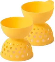 GG Silicone Egg Poacher 2 Pack Quick Cooking, Yellow, One Size