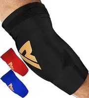 RDX Pro Elbow Pads, SATRA Approved, Muay Thai MMA Kickboxing Sparring Elbow Guard, Martial Arts striking Protection, volleyball Wrestling Basketball Adjustable MTB Compression Padded Sleeve, Men Women