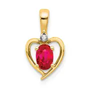 14K Diamond and Ruby Pendant