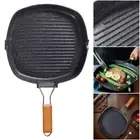 Hand Forging Cast Iron Pan Non Stick Steak Frying Pan Outdoor BBQ