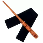 14" Hand Carved Dark Arts Mahogany Wood Magic Wand Wizard Wicca Pagan w/Free Bag