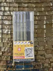 Sakura Pigma &Gelly Roll White Manga Basic Set Micron 005, 01, 05, 08, FB, White