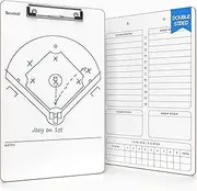 Scribbledo Baseball Dry Erase Board for Coaches 15x9 Inch Double Sided Baseball Lineup Board Coaching Accessories Equipment Softball Accessories The Baseball Score Keeping clipboard