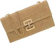 [SAFIGLE] Straw Woven Bag Shoulder Bag Weaved Purse Women's Purses Womans Wallets Rustic Clutch Bag Banquet Bag for Women Clutch Bag for Women Lady Clutch Bag Women Clutch Purse Polyester