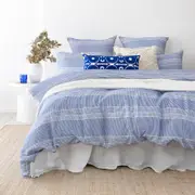 Bambury Juna King Size Quilt Cover Sheet Set W/ 2x Pillowcases Blue