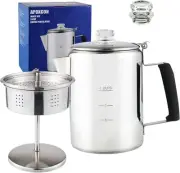 Multi Use Percolator Coffee Pot Stainless Steel Stove Top Coffee Maker with Boro