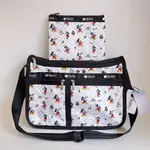 LESPORTSAC X DISNEY 歡樂米奇 100週年 側肩背/斜背/手拿 降落傘防水 休閒款 7507 附同色收