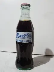 1995 Atlanta Braves MLB Worlds Champions Coke Bottle Collectable Sealed.