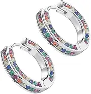 [WRITWAA] 1 Pair Earrings Hoops Small Earrings Costume Jewelry for Women Earrings for Women Fashion Jewelry Hoops Earrings Rhinestone Hoop Earrings for Women Women's Earrings Women Earrings