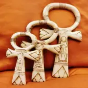 SET of 3 Amazing Antique Handmade Egyptian Wall Plaque Ancient Cross ANKH Statue