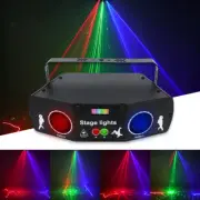 New 3 in1 RGB DMX Strobe Scan Animation Projector LED Light Laser Stage Lighting