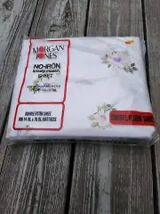 Morgan Jones Sheet Muslin Double Full Fitted Sheet Vtg Floral New Sealed