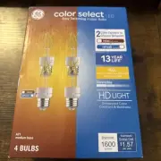 GE -LED Light Bulbs - Color Select HD - A21 Medium Base - 4 Clear Dimming Bulbs
