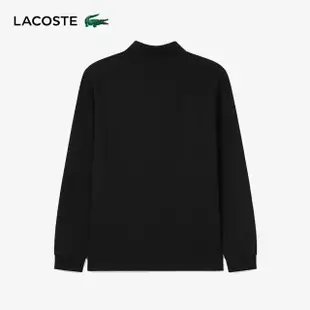 【LACOSTE】男裝-經典修身長袖Polo衫(黑色)