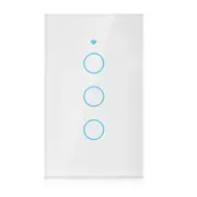 WiFi Smart Wall Touch Light Switch for Alexa Google 3 Gang White