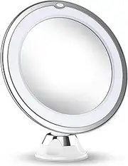 Updated 2019 Version 10X Magnifying Makeup Vanity Mirror With Lights, LED Lighted Portable Hand Cosmetic Magnification Light up Mirrors for Home Tabletop Bathroom Shower Travel