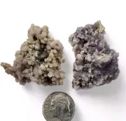 Grape Chalcedony Botryoidal Agate Crystals 24.4 grams. 2 Piece Lot