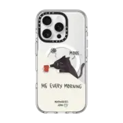 iPhone 16 Pro Clear Case MagSafe Compatible Me every morning by Moonaries illo