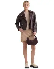 [Oxford] Sasha Biker Jacket in Burgundy