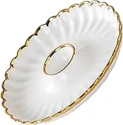 CHILDWEET Exquisite Ceramic Sushi Bowl Dipping Plate Round Serving Set Chips and Dip for Parties