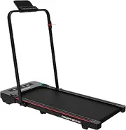 Powertrain K400 Electric Under Desk Treadmill Walking Pad Compact Home Gym Running Machine Manual Incline Foldable Handrail