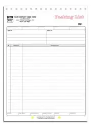 250 Packing Lists 2 Part Carbonless NEBS/Deluxe # 5060-2