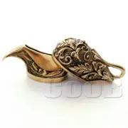 !NEW * WILD LEAF * Knife Pommel + Finger Guard BRONZE Knives Making Handle CooB