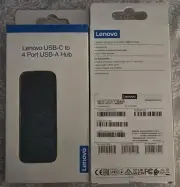 Lenovo USB-C to 4 Port USB-A Hub (4X90X21427) Plug & Play, Lightweight Portable