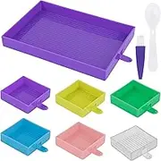 Framendino, 9 Pack Diamond Art Painting Bead Trays Plastic Sorting Tray Organizer Storage Containers for Rhinestones DIY Craft Tool